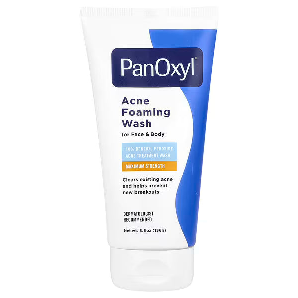 PanOxyl Acne Foaming Wash, For Face & Body, Maximum Strength - 156g
