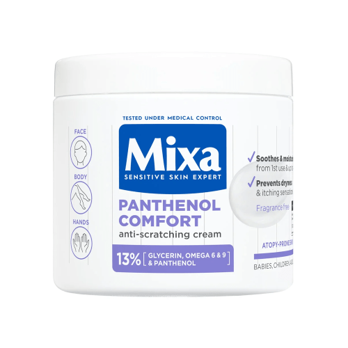 Mixa Panthenol Comfort Soothing & Moisturizing Cream 13% Glycerin + Omega 6 & 9 + Panthenol - 400ml