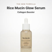Arencia Rice Mucin Glow Serum with Collagen, Hyaluronic Acid & Niacinamide – 30ml