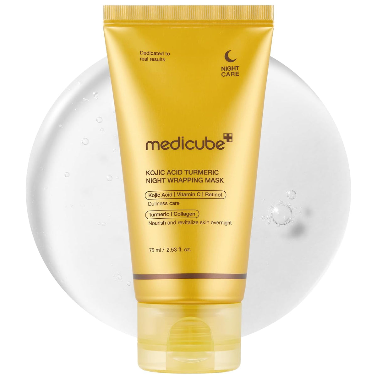 Medicube Kojic Acid Turmeric Brightening Night Wrapping Mask with Vitamin C, Retinol & Collagen – 75ml