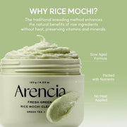 Arencia Fresh Green Rice Mochi Cleanser for Deep Cleansing & Hydration – 120g