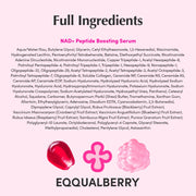 EQQUALBERRY Peptide + NAD Boosting Serum for Skin Tone Improvement and Anti-Aging 30ml