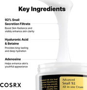 COSRX Advanced Snail 92 All in One Cream for Skin Hydration – 100g