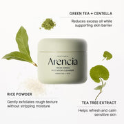 Arencia Fresh Green Rice Mochi Cleanser for Deep Cleansing & Hydration – 120g